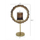 Jenyl Candle Holder | Elegant Round Frame | Gray-Copper Glass | 21"