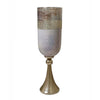 Fizi Decorative Vase | Traditional Flared Base | Gray Cylindrical Glass 22"