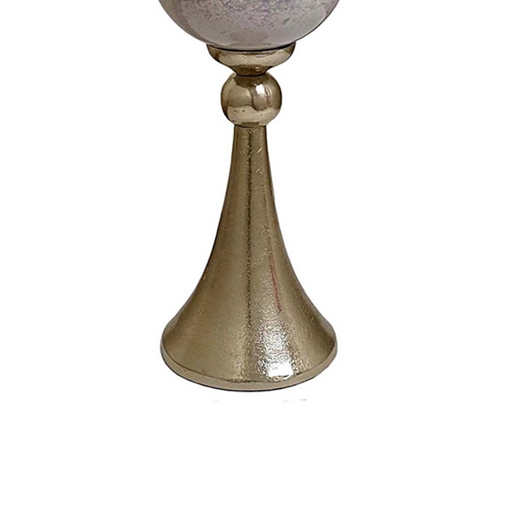 Fizi Decorative Vase | Traditional Flared Base | Gray Cylindrical Glass 22"