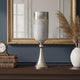 Fizi Decorative Vase | Traditional Flared Base | Gray Cylindrical Glass 22"