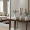 Fizi Decorative Vase | Traditional Flared Base | Gray Cylindrical Glass 22"