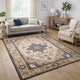 Hano 6x9 Large Area Rug | Vintage Blue Gold Bohemian Persian Style