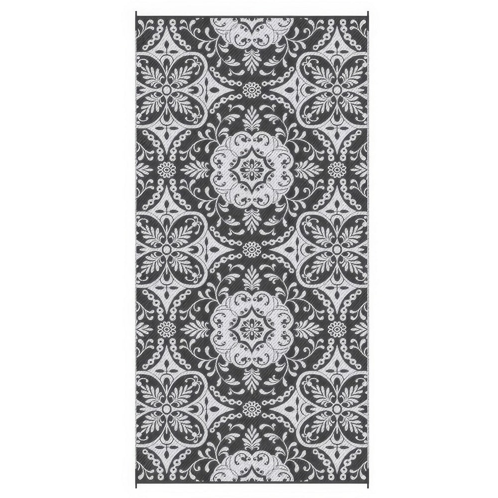 9x18 Outdoor Rug | Camping & Picnic Reversible Rug in a Bag | Gray White