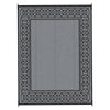 9x12 Extra Large Area Rug | Reversible Plastic Straw Design | Black Gray
