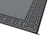 9x12 Extra Large Area Rug | Reversible Plastic Straw Design | Black Gray