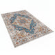5x7 Medium Area Rug | Vintage Blue Yellow Persian Floral Pattern