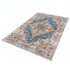 5x7 Medium Area Rug | Vintage Blue Yellow Persian Floral Pattern