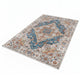 5x7 Medium Area Rug | Vintage Blue Yellow Persian Floral Pattern