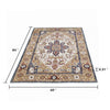 Hano 5x7 Medium Area Rug | Vintage Blue Gold Bohemian Persian Style