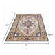 Hano 5x7 Medium Area Rug | Vintage Blue Gold Bohemian Persian Style