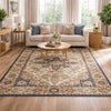 Hano 5x7 Medium Area Rug | Vintage Blue Gold Bohemian Persian Style