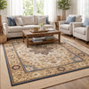Hano 5x7 Medium Area Rug | Vintage Blue Gold Bohemian Persian Style