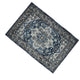 5x7 Medium Area Rug | Blue & Brown Bohemian Vintage Floral Pattern