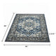5x7 Medium Area Rug | Blue & Brown Bohemian Vintage Floral Pattern