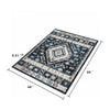 Jena 5x7 Medium Area Rug | Persian Geometric Design | Black Blue