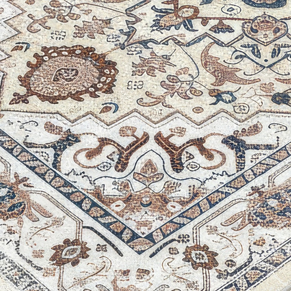 5x7 Medium Area Rug | Orange Yellow Vintage Persian Floral Pattern