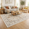 5x7 Medium Area Rug | Orange Yellow Vintage Persian Floral Pattern