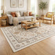 5x7 Medium Area Rug | Orange Yellow Vintage Persian Floral Pattern