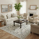 6x9 Medium Area Rug | Light Khaki & Beige Vintage Floral Patterns
