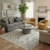 6x9 Medium Area Rug | Light Khaki & Beige Vintage Floral Patterns