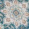 5x7 Retro Medium Area Rug | Beige Blue Vintage Persian Floral Pattern