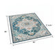 5x7 Retro Medium Area Rug | Beige Blue Vintage Persian Floral Pattern
