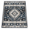 Jena 8x10 Extra Large Area Rug | Persian Geometric Design | Black Blue