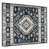 Jena 8x10 Extra Large Area Rug | Persian Geometric Design | Black Blue