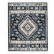 Jena 8x10 Extra Large Area Rug | Persian Geometric Design | Black Blue