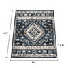 Jena 8x10 Extra Large Area Rug | Persian Geometric Design | Black Blue