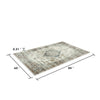 5x7 Classic Medium Area Rug | Blue Yellow Vintage Persian Floral Pattern