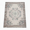 5x7 Vintage Medium Area Rug | Antique Brassy White Persian Floral Pattern