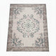 5x7 Vintage Medium Area Rug | Antique Brassy White Persian Floral Pattern