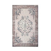 5x7 Vintage Medium Area Rug | Antique Brassy White Persian Floral Pattern