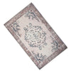 5x7 Vintage Medium Area Rug | Antique Brassy White Persian Floral Pattern