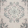 5x7 Vintage Medium Area Rug | Antique Brassy White Persian Floral Pattern