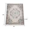 5x7 Vintage Medium Area Rug | Antique Brassy White Persian Floral Pattern