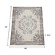 5x7 Vintage Medium Area Rug | Antique Brassy White Persian Floral Pattern
