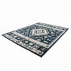 Jena 6x9 Large Area Rug | Persian Geometric Design | Modern Retro Black Blue