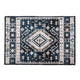 Jena 6x9 Large Area Rug | Persian Geometric Design | Modern Retro Black Blue