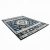 Jena 6x9 Large Area Rug | Persian Geometric Design | Modern Retro Black Blue