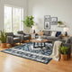Jena 6x9 Large Area Rug | Persian Geometric Design | Modern Retro Black Blue