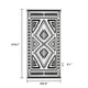 Lema 9x18 Ultra Large Area Outdoor Rug with Carrying Bag | Black & White