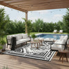 Lema 9x18 Ultra Large Area Outdoor Rug with Carrying Bag | Black & White