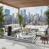 Lema 9x18 Ultra Large Area Outdoor Rug with Carrying Bag | Black & White