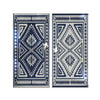 Lema 9x18 Ultra Large Area Patio Rug with Carrying Bag | Blue & White