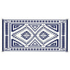 Lema 9x18 Ultra Large Area Patio Rug with Carrying Bag | Blue & White