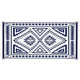 Lema 9x18 Ultra Large Area Patio Rug with Carrying Bag | Blue & White