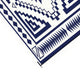 Lema 9x18 Ultra Large Area Patio Rug with Carrying Bag | Blue & White