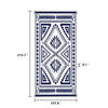 Lema 9x18 Ultra Large Area Patio Rug with Carrying Bag | Blue & White
